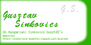 gusztav sinkovics business card